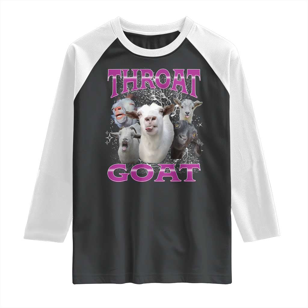 Funny Dirty Humor Raglan Shirt Throat Goat TS12 Black White Print Your Wear