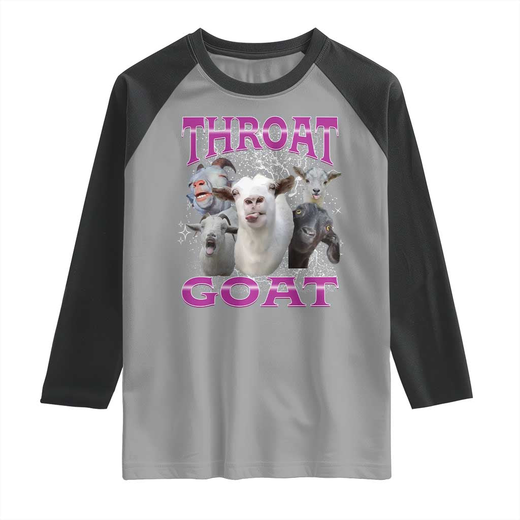 Funny Dirty Humor Raglan Shirt Throat Goat TS12 Sport Gray Black Print Your Wear