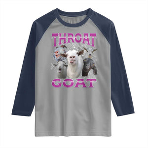 Funny Dirty Humor Raglan Shirt Throat Goat TS12 Sport Gray Navy Print Your Wear