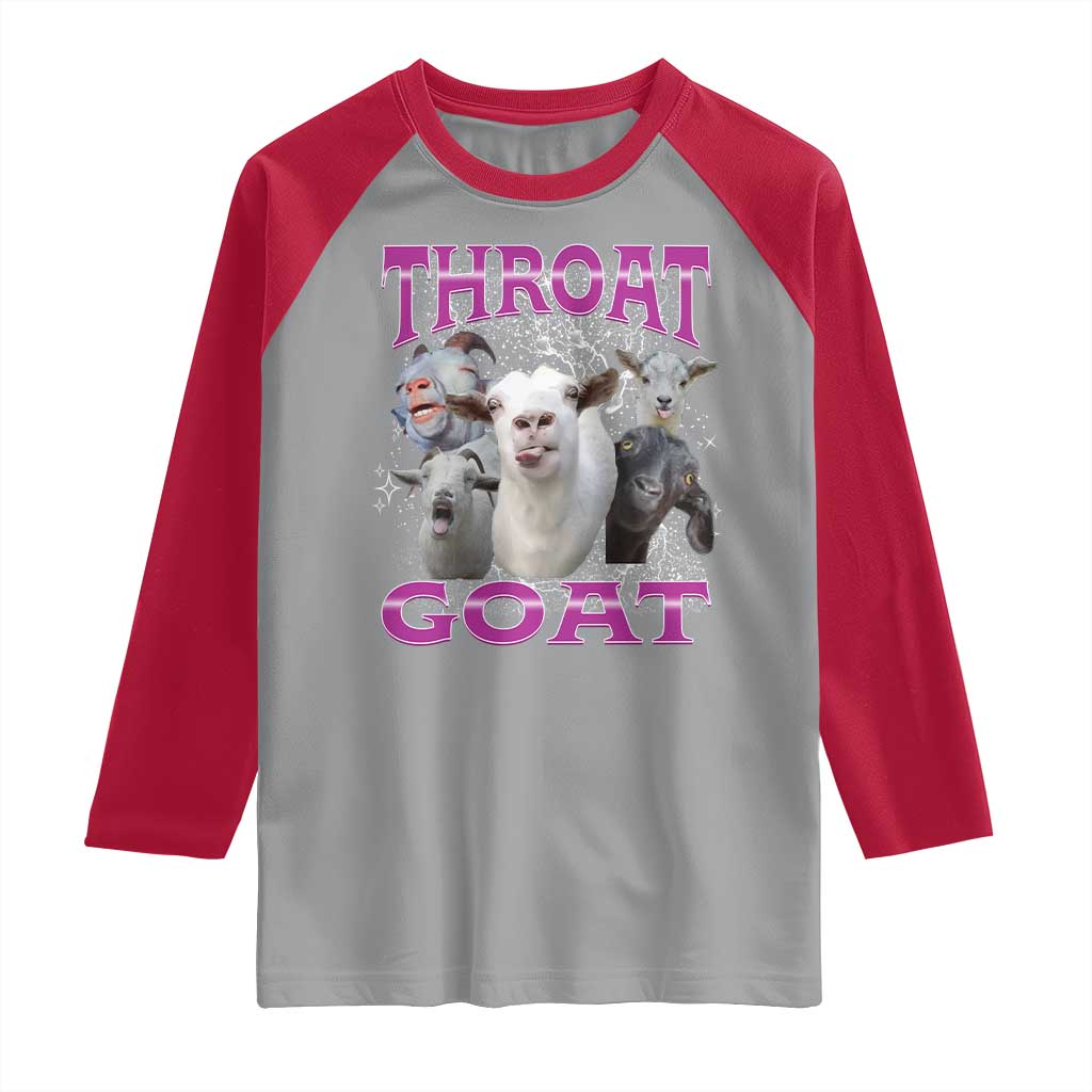 Funny Dirty Humor Raglan Shirt Throat Goat TS12 Sport Gray Red Print Your Wear