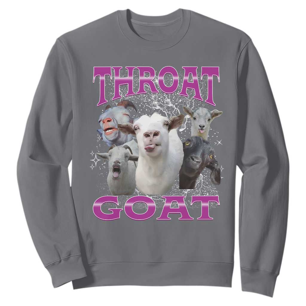 Funny Dirty Humor Sweatshirt Throat Goat TS12 Charcoal Print Your Wear