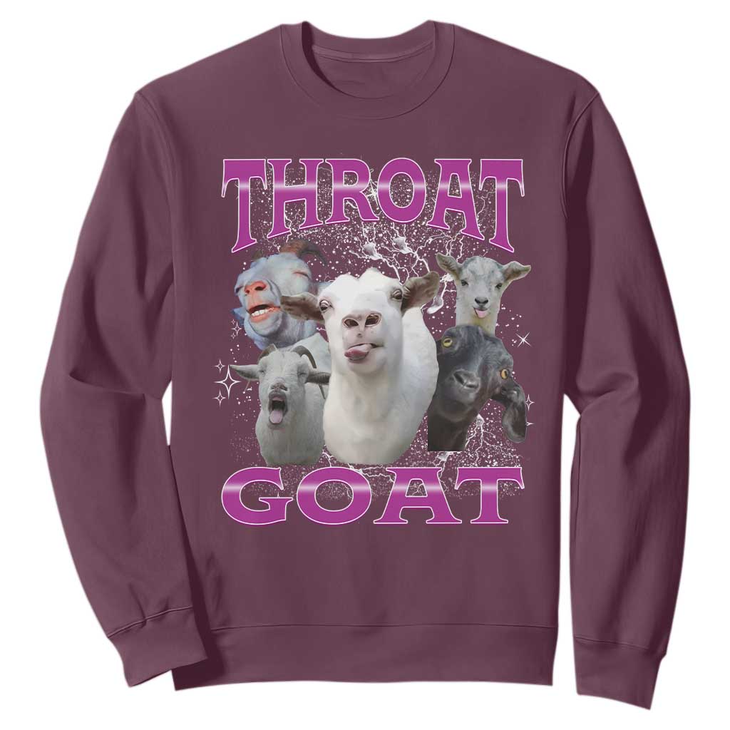 Funny Dirty Humor Sweatshirt Throat Goat TS12 Maroon Print Your Wear