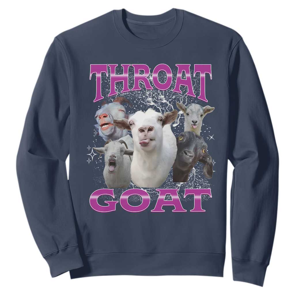 Funny Dirty Humor Sweatshirt Throat Goat TS12 Navy Print Your Wear