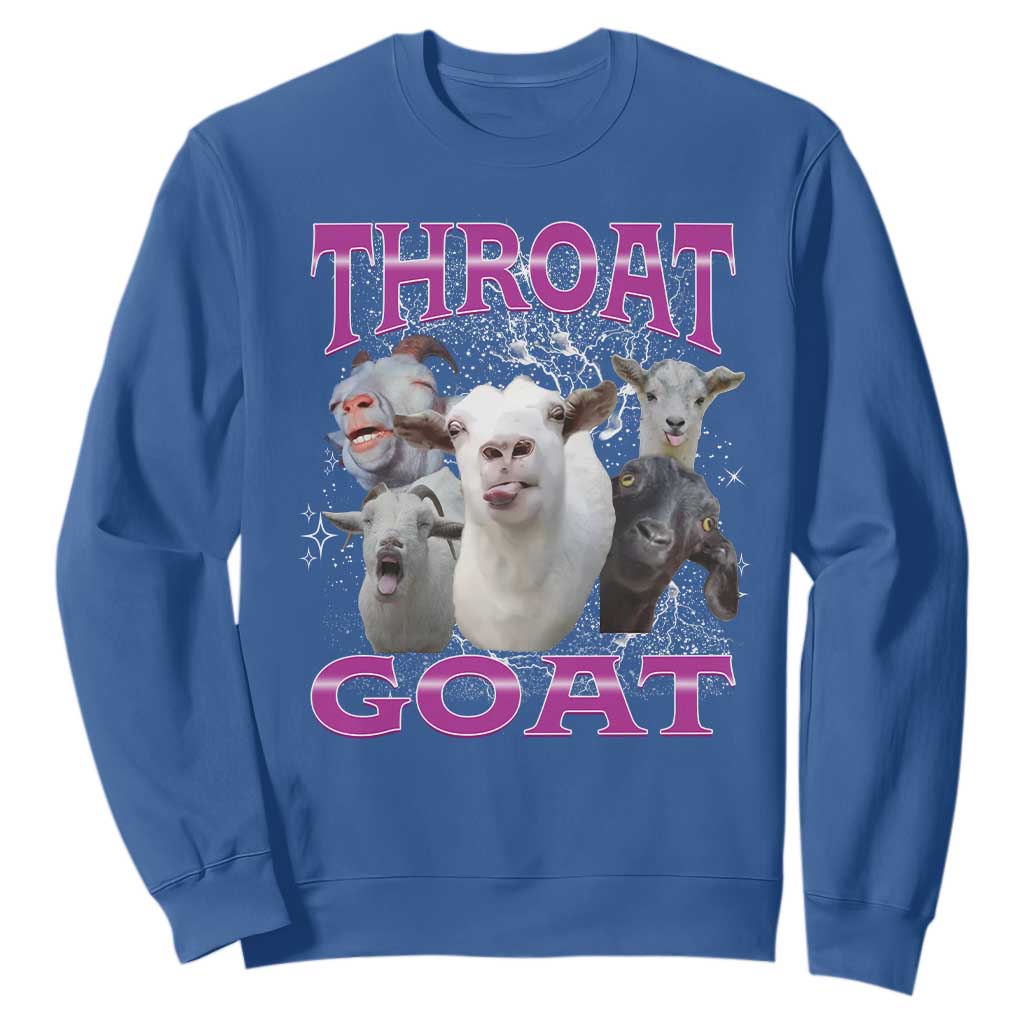 Funny Dirty Humor Sweatshirt Throat Goat TS12 Royal Blue Print Your Wear