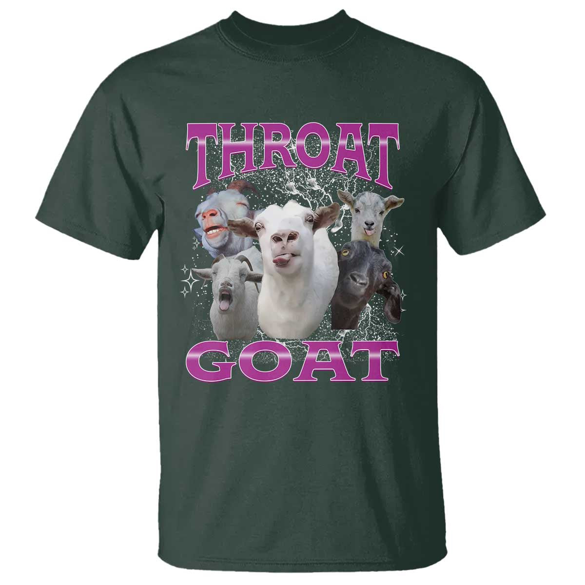 Funny Dirty Humor T Shirt Throat Goat TS12 Dark Forest Green Print Your Wear
