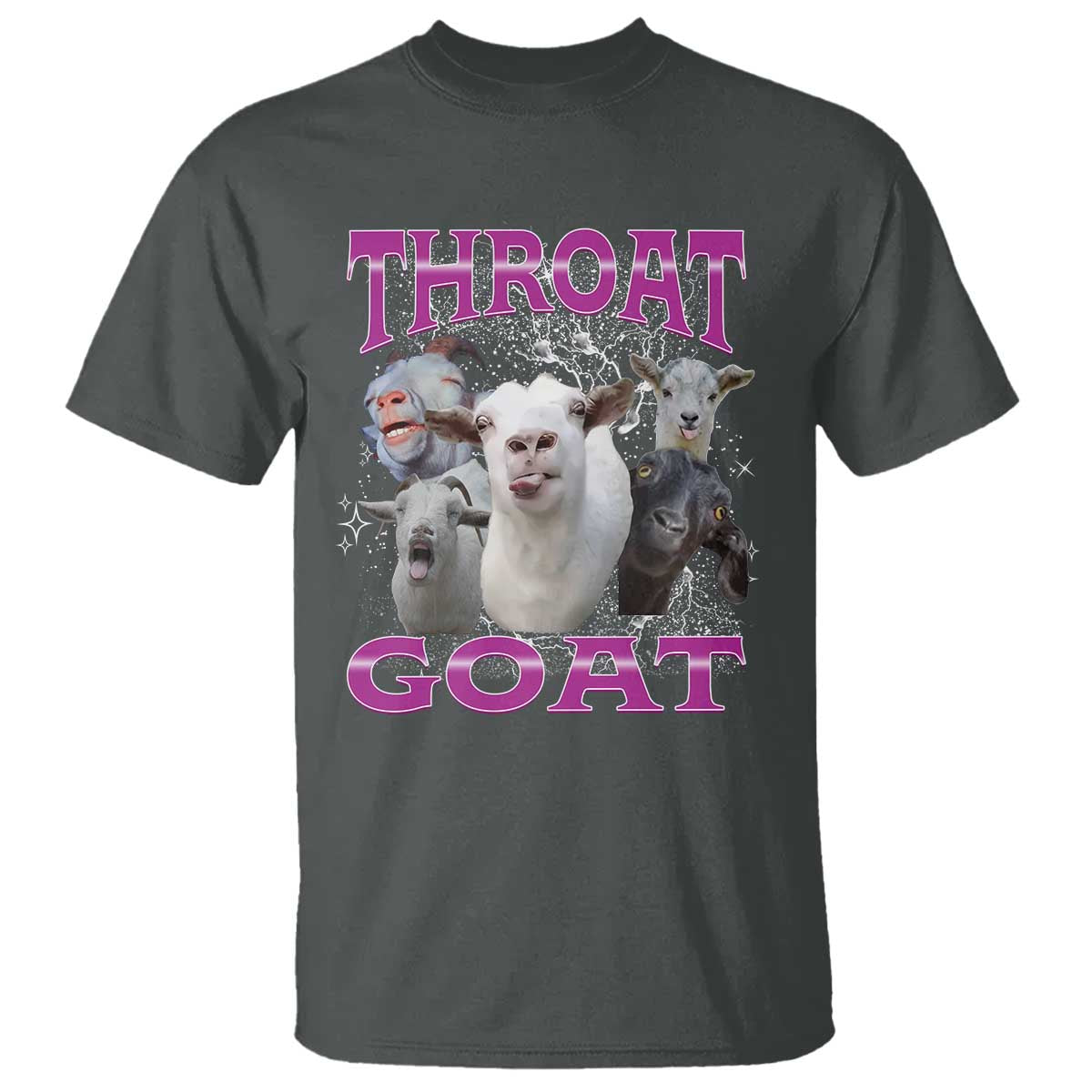 Funny Dirty Humor T Shirt Throat Goat TS12 Dark Heather Print Your Wear