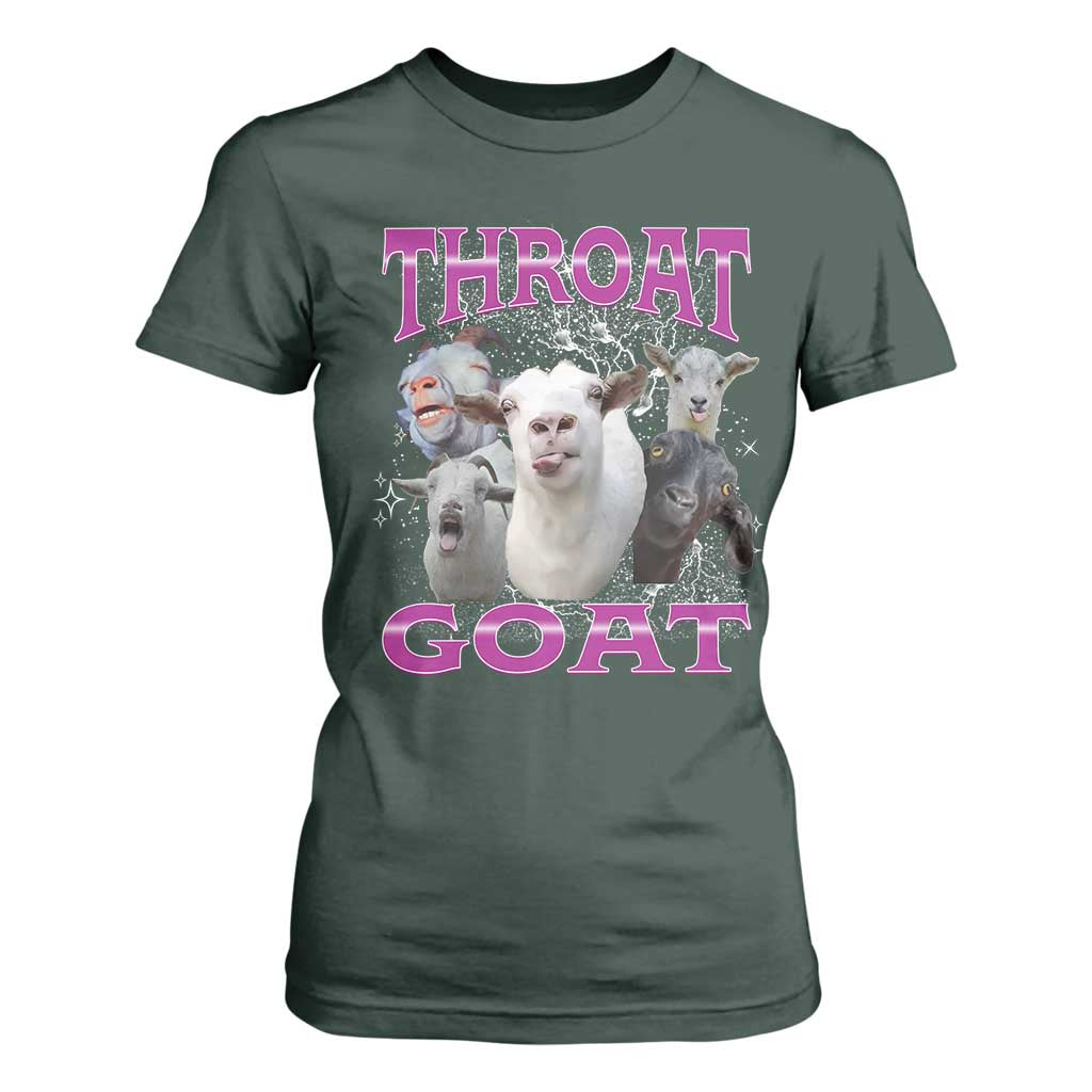 Funny Dirty Humor T Shirt For Women Throat Goat TS12 Dark Forest Green Print Your Wear