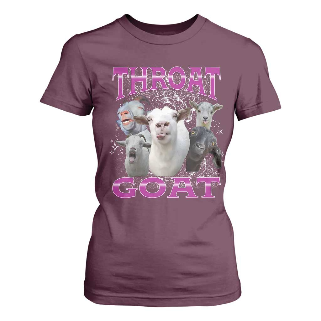 Funny Dirty Humor T Shirt For Women Throat Goat TS12 Maroon Print Your Wear