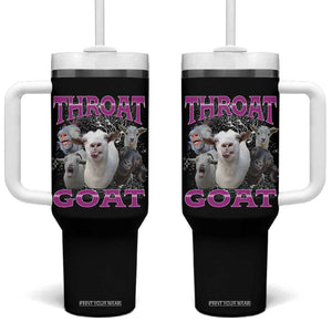 Funny Dirty Humor Tumbler With Handle Throat Goat TS12 One Size: 40 oz Black Print Your Wear