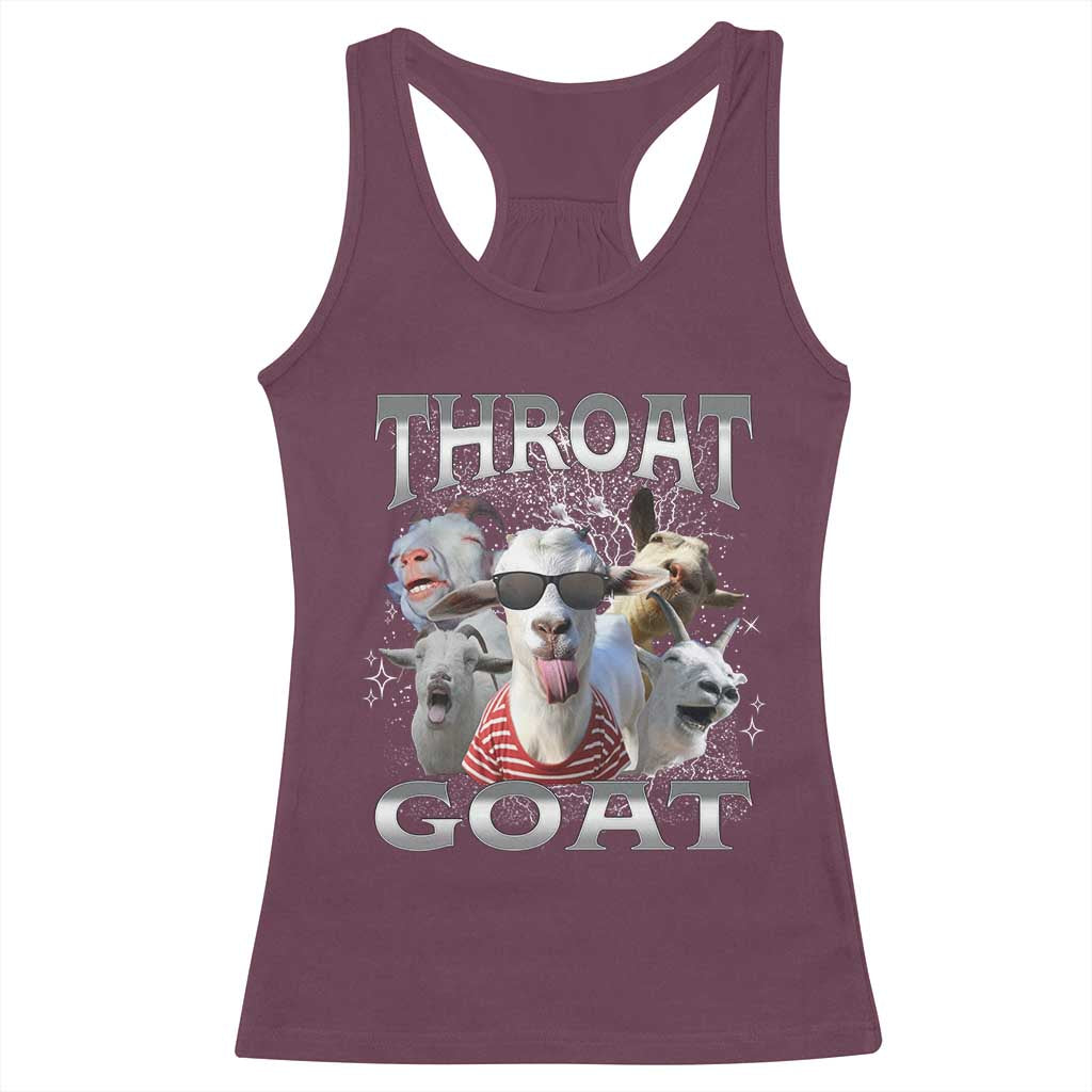 Funny Adult Humor Racerback Tank Top Throat Goat Meme TS12 Maroon Print Your Wear