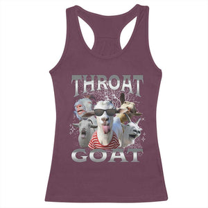Funny Adult Humor Racerback Tank Top Throat Goat Meme TS12 Maroon Print Your Wear