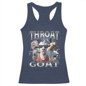 Funny Adult Humor Racerback Tank Top Throat Goat Meme TS12 Navy Print Your Wear