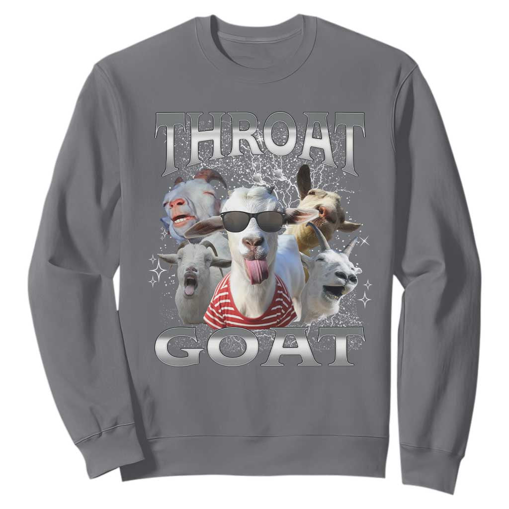 Funny Adult Humor Sweatshirt Throat Goat Meme TS12 Charcoal Print Your Wear