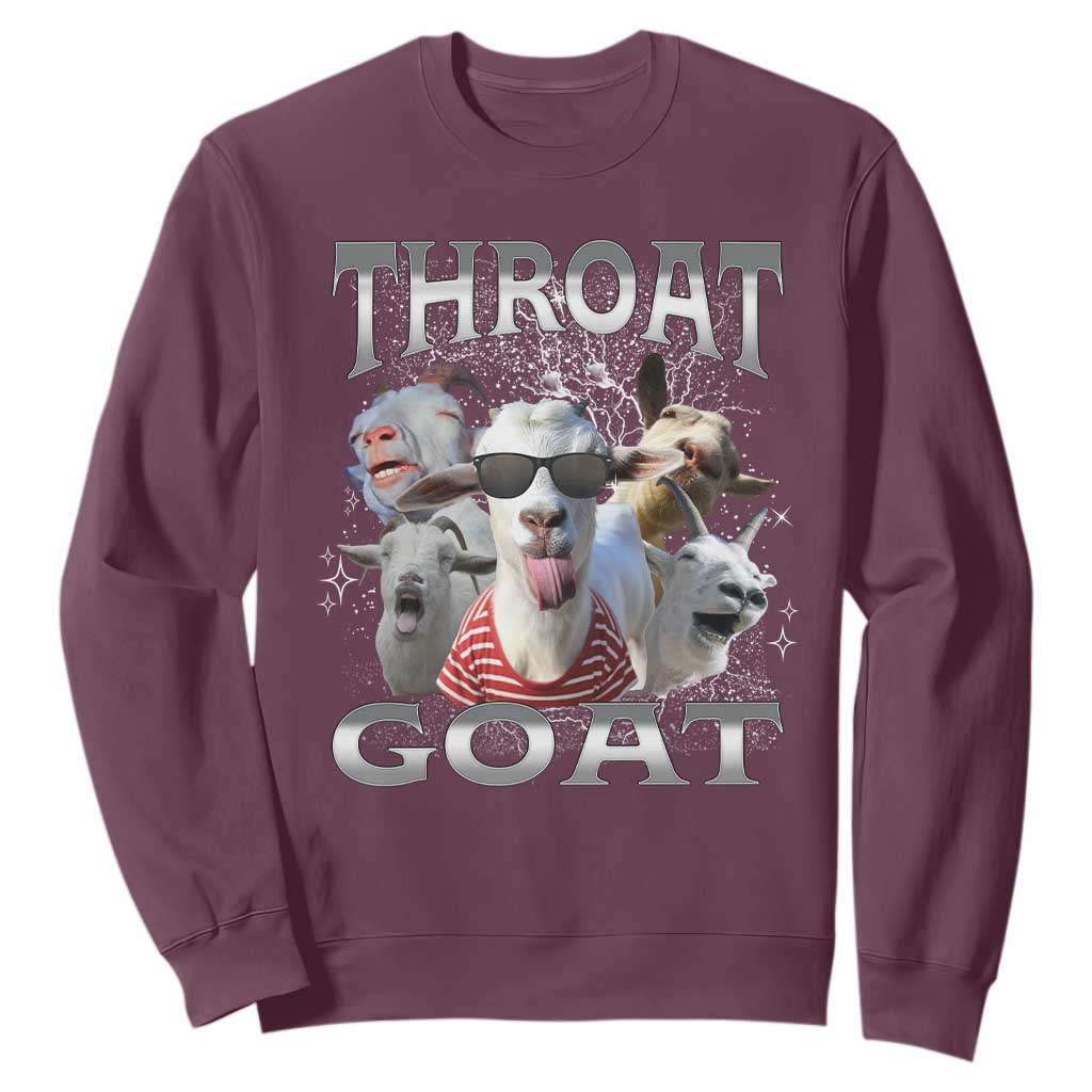 Funny Adult Humor Sweatshirt Throat Goat Meme TS12 Maroon Print Your Wear