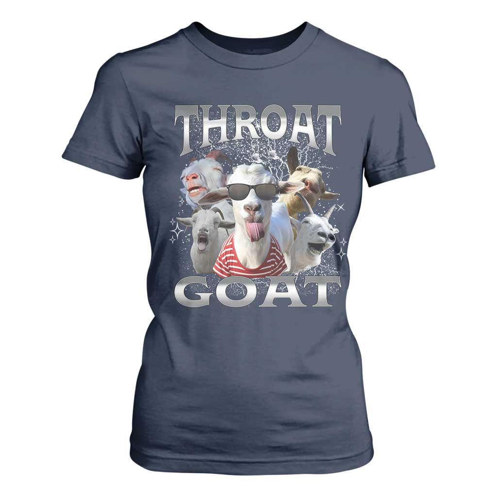 Funny Adult Humor T Shirt For Women Throat Goat Meme TS12 Navy Print Your Wear