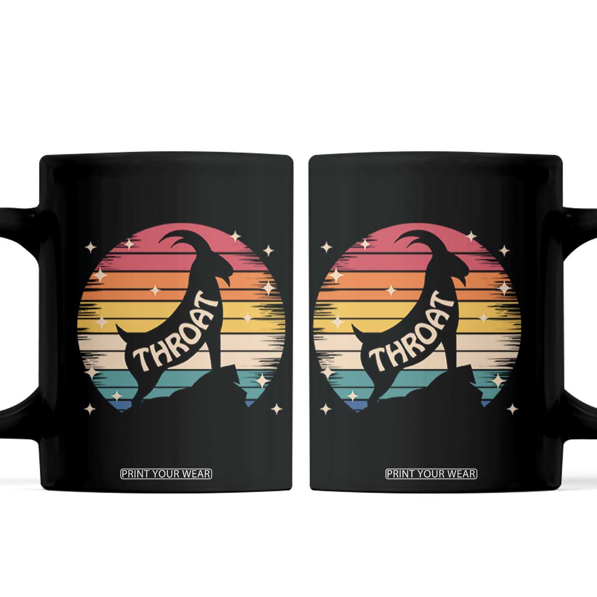 Raunchy Humor Coffee Mug Throat Goat Meme Gift TS12 Black Print Your Wear
