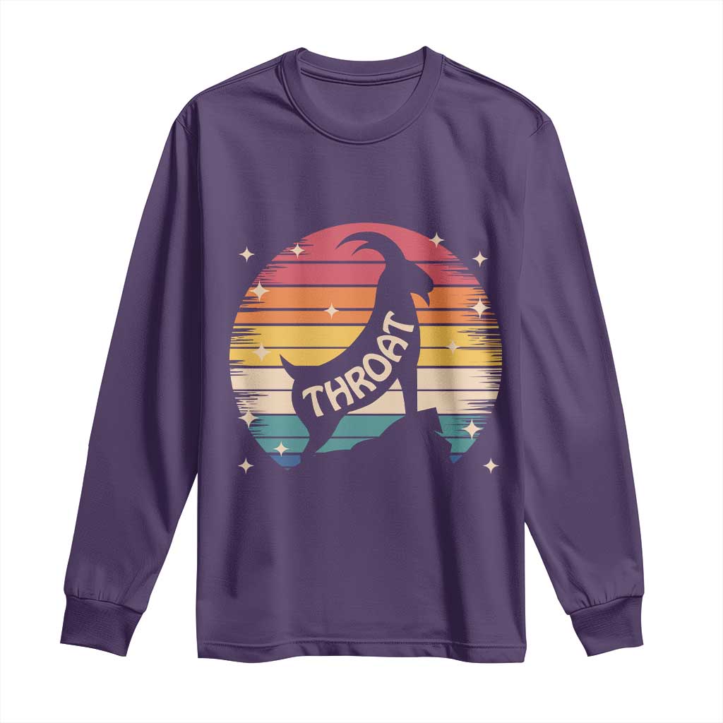 Raunchy Humor Long Sleeve Shirt Throat Goat Meme Gift TS12 Purple Print Your Wear