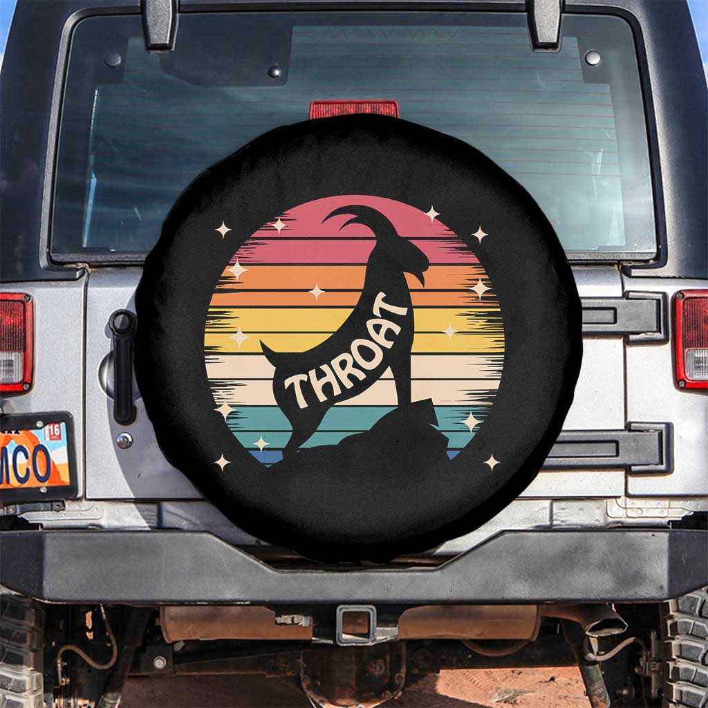 Raunchy Humor Spare Tire Cover Throat Goat Meme Gift TS12 No hole Black Print Your Wear