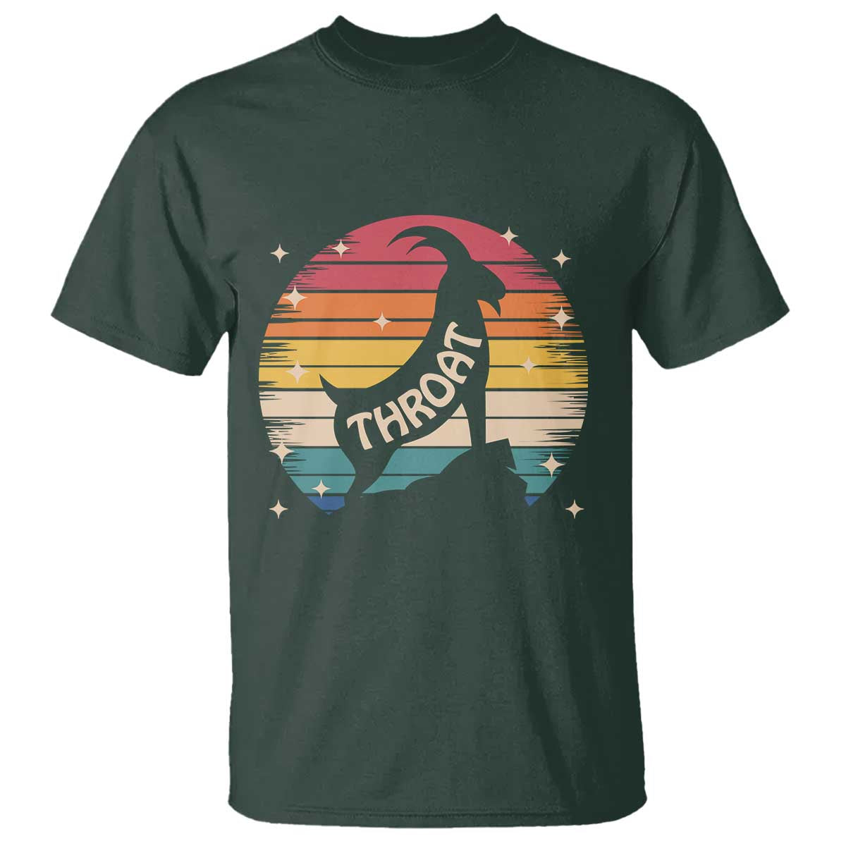 Raunchy Humor T Shirt Throat Goat Meme Gift TS12 Dark Forest Green Print Your Wear