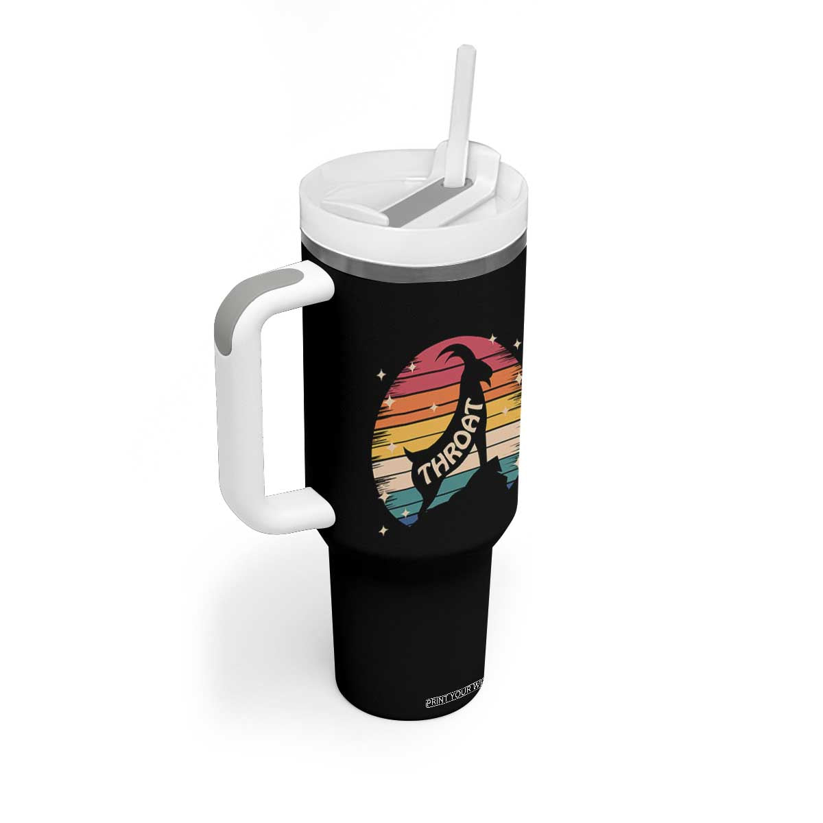 Raunchy Humor Tumbler With Handle Throat Goat Meme Gift TS12 Print Your Wear