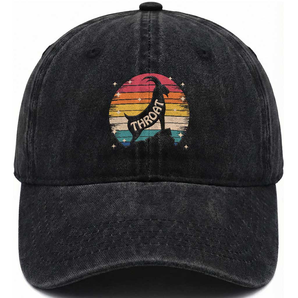 Raunchy Humor Washed Cotton Baseball Cap Throat Goat Meme Gift TS12 Print Your Wear