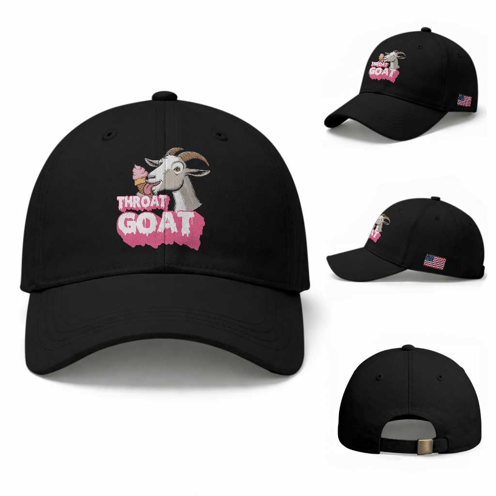Throat Goat Baseball Cap Sarcastic Adult Humor TS12 Baseball Cap Universal Fit Black Print Your Wear