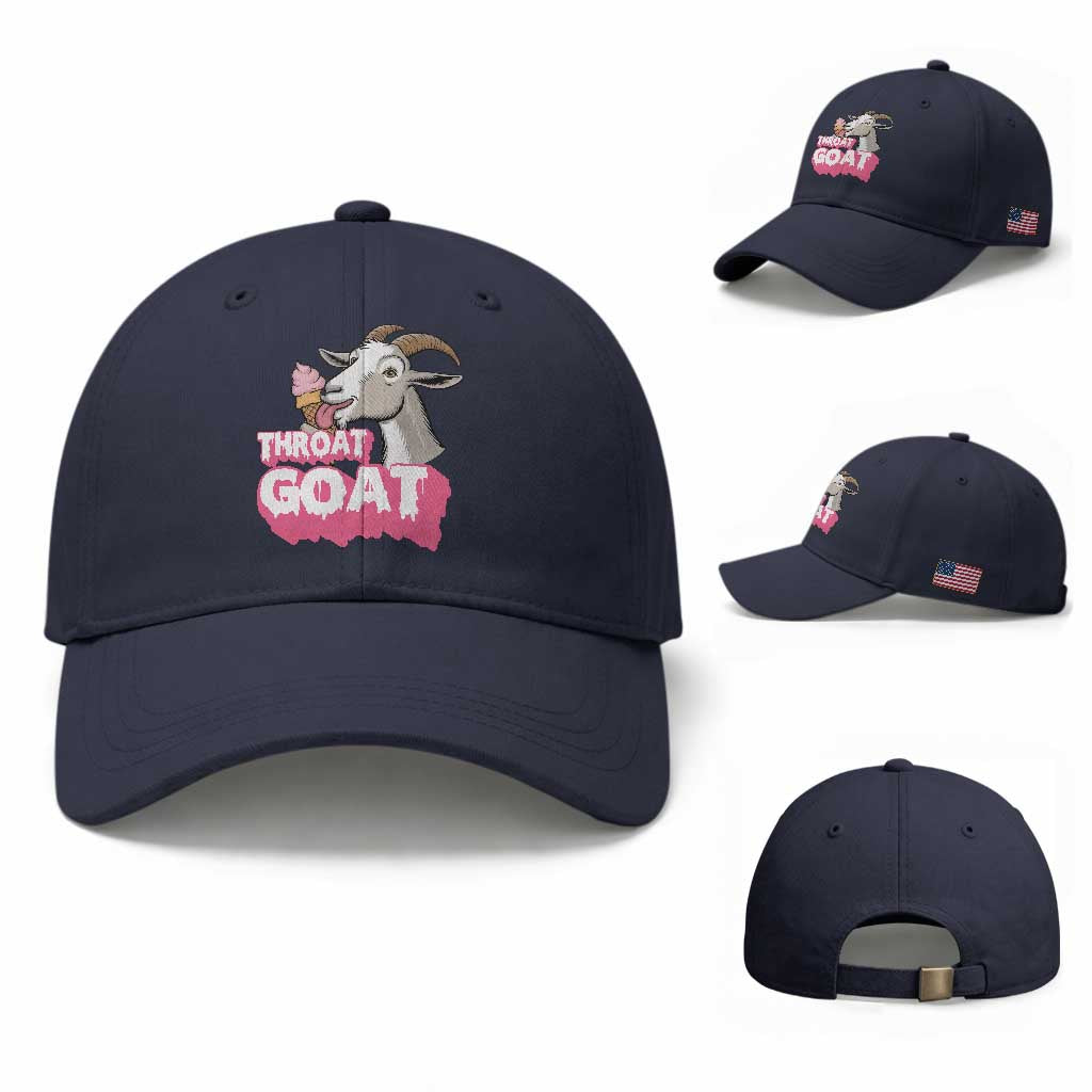 Throat Goat Baseball Cap Sarcastic Adult Humor TS12 Baseball Cap Universal Fit Navy Print Your Wear