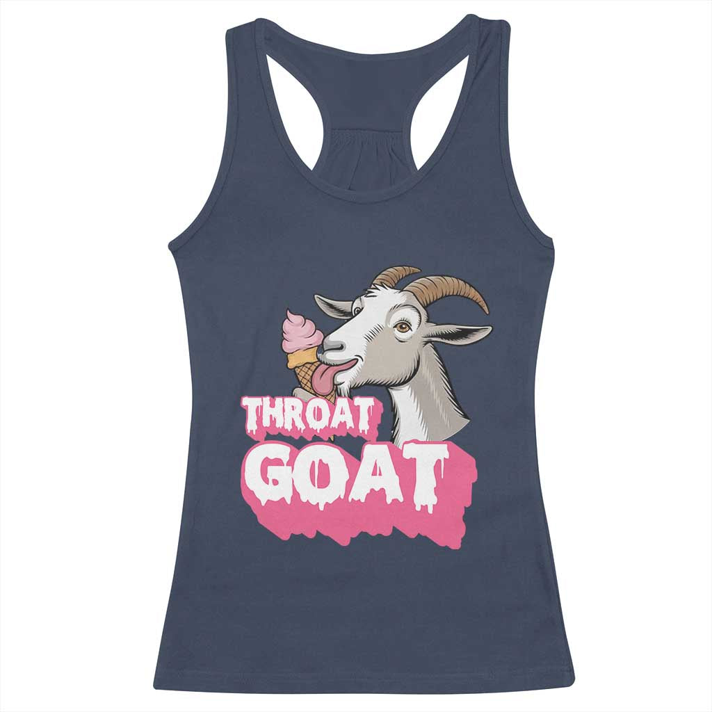 Throat Goat Racerback Tank Top Sarcastic Adult Humor TS12 Navy Print Your Wear