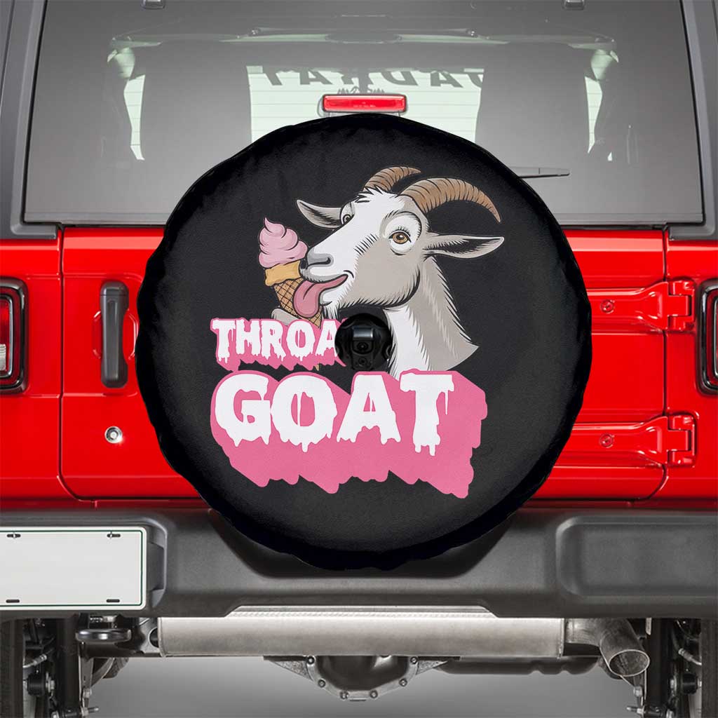 Throat Goat Spare Tire Cover Sarcastic Adult Humor TS12 Black Print Your Wear