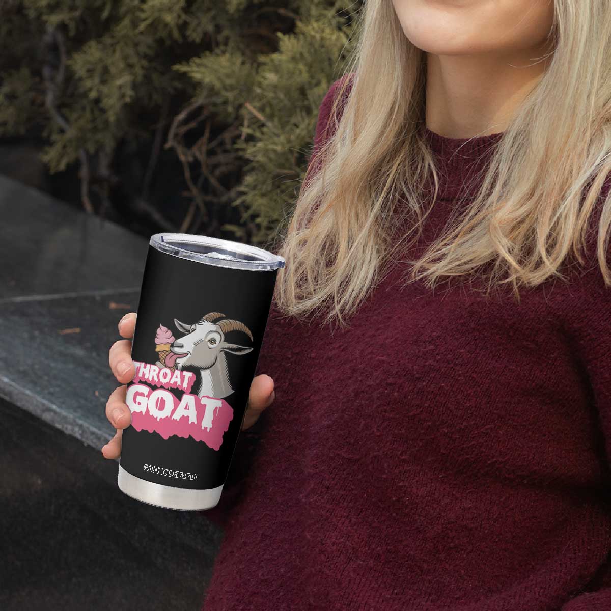 Throat Goat Tumbler Cup Sarcastic Adult Humor TS12 Print Your Wear