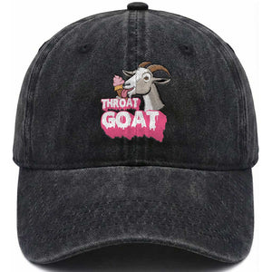 Throat Goat Washed Cotton Baseball Cap Sarcastic Adult Humor TS12 Print Your Wear
