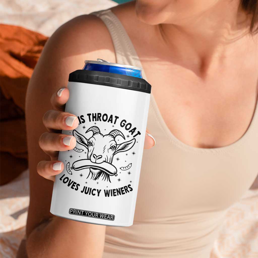 This Throat Goat Loves Juicy Wieners 4 in 1 Can Cooler Tumbler Funny Adult Humor TS12 Print Your Wear