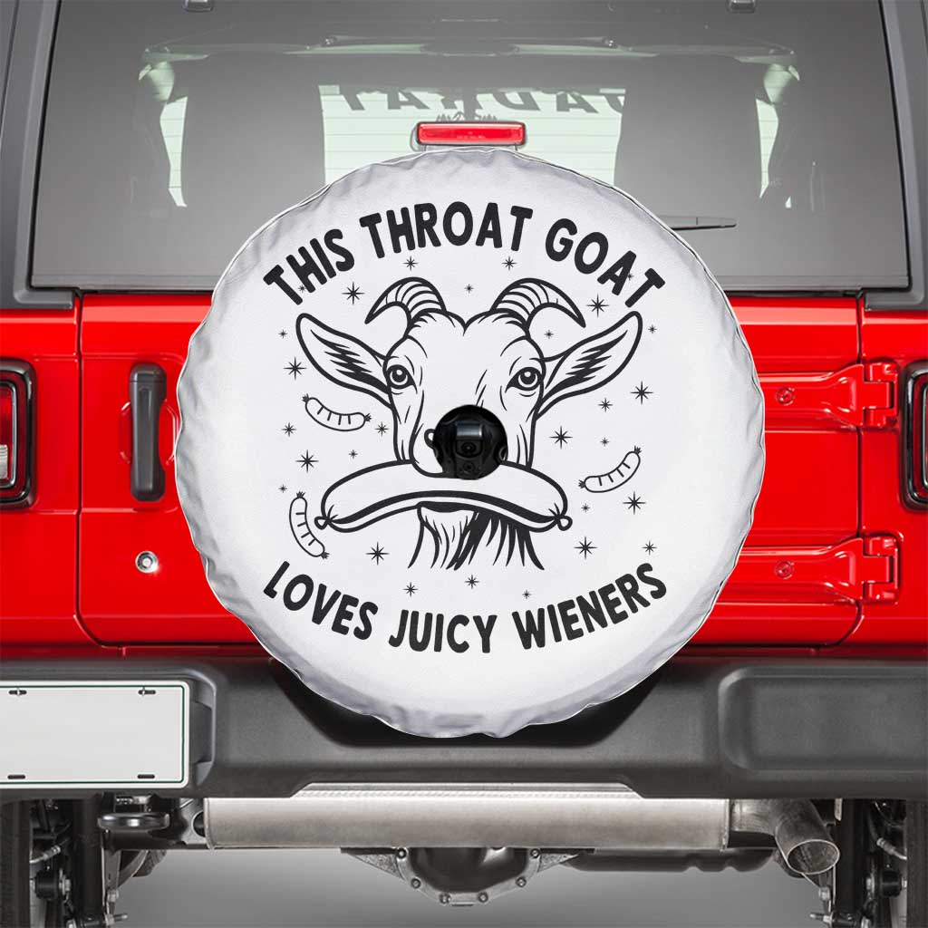 This Throat Goat Loves Juicy Wieners Spare Tire Cover Funny Adult Humor TS12 White Print Your Wear