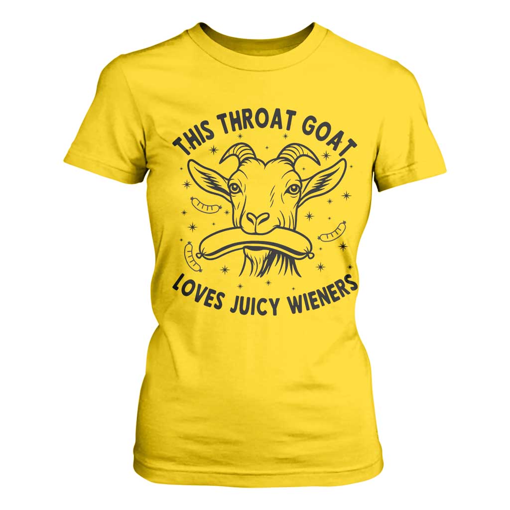This Throat Goat Loves Juicy Wieners T Shirt For Women Funny Adult Humor TS12 Daisy Print Your Wear