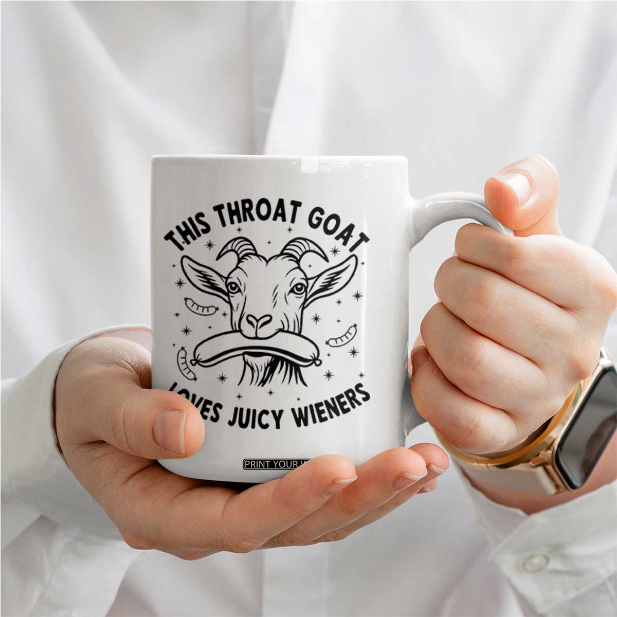 This Throat Goat Loves Juicy Wieners Coffee Mug Funny Adult Humor TS12 Print Your Wear