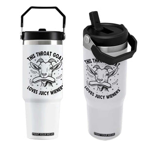 This Throat Goat Loves Juicy Wieners Flip Straw Tumbler Funny Adult Humor TS12 One Size: 30 oz White Print Your Wear