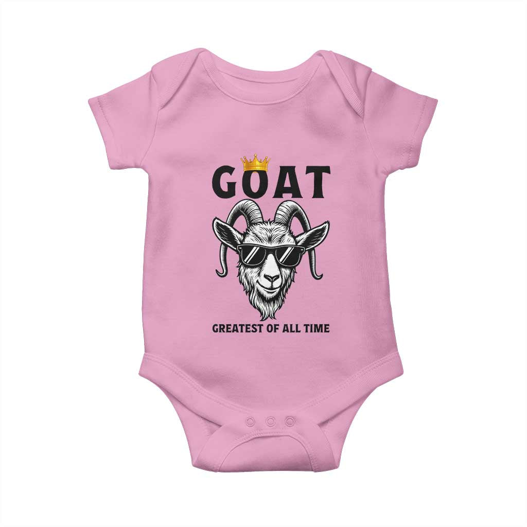 Goat Lover Gift Baby Onesie Funny Motivational Quote Be The G O A T TS12 Light Pink Print Your Wear