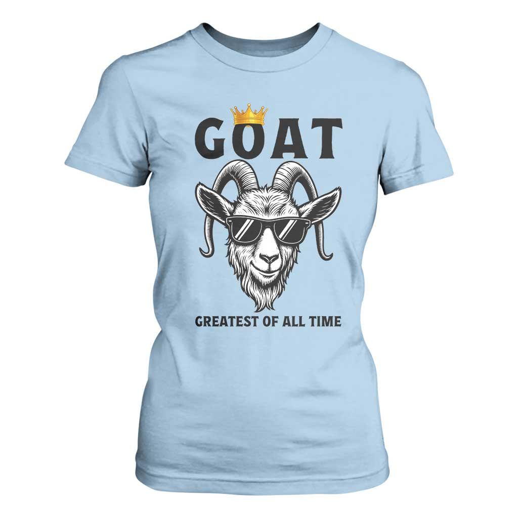 Goat Lover Gift T Shirt For Women Funny Motivational Quote Be The G O A T TS12 Light Blue Print Your Wear