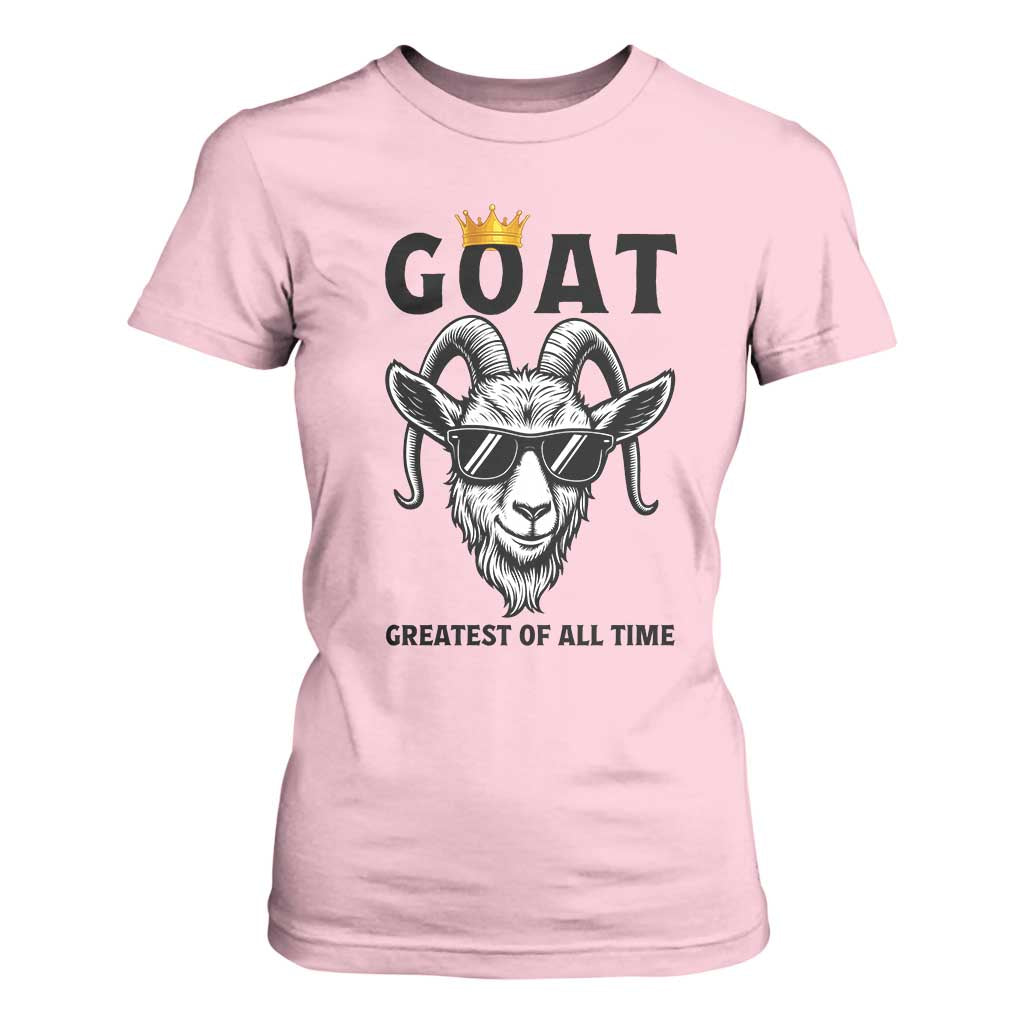 Goat Lover Gift T Shirt For Women Funny Motivational Quote Be The G O A T TS12 Light Pink Print Your Wear