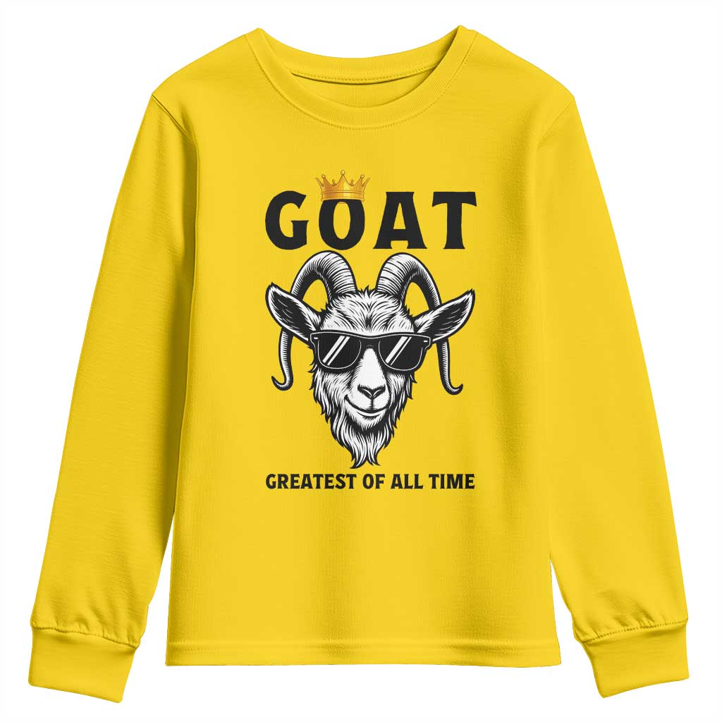 Goat Lover Gift Youth Sweatshirt Funny Motivational Quote Be The G O A T TS12 Daisy Print Your Wear