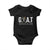 Funny Goat Lover Baby Onesie Motivational Quote Crowned G O A T Style TS12 Black Print Your Wear