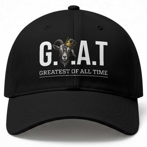 Funny Goat Lover Baseball Cap Motivational Quote Crowned G O A T Style TS12 Print Your Wear