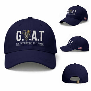 Funny Goat Lover Baseball Cap Motivational Quote Crowned G O A T Style TS12 Baseball Cap Universal Fit Dark Blue Print Your Wear