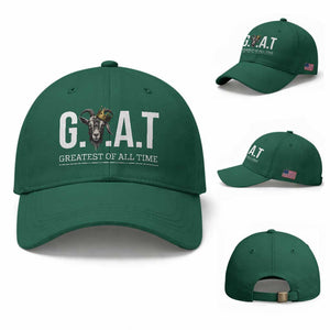 Funny Goat Lover Baseball Cap Motivational Quote Crowned G O A T Style TS12 Baseball Cap Universal Fit Irish Green Print Your Wear