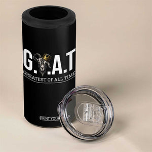 Funny Goat Lover 4 in 1 Can Cooler Tumbler Motivational Quote Crowned G O A T Style TS12 Print Your Wear
