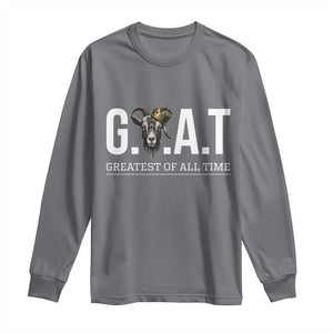 Funny Goat Lover Long Sleeve Shirt Motivational Quote Crowned G O A T Style TS12 Charcoal Print Your Wear