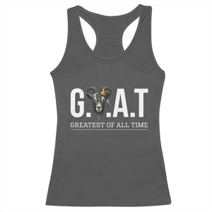 Funny Goat Lover Racerback Tank Top Motivational Quote Crowned G O A T Style TS12 Dark Heather Print Your Wear