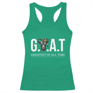 Funny Goat Lover Racerback Tank Top Motivational Quote Crowned G O A T Style TS12 Irish Green Print Your Wear
