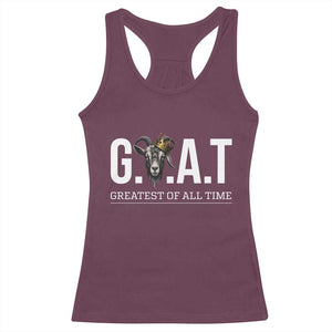 Funny Goat Lover Racerback Tank Top Motivational Quote Crowned G O A T Style TS12 Maroon Print Your Wear