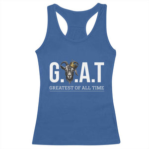 Funny Goat Lover Racerback Tank Top Motivational Quote Crowned G O A T Style TS12 Royal Blue Print Your Wear